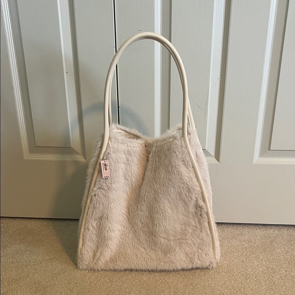 Victorias Secret white faux leather tote bag